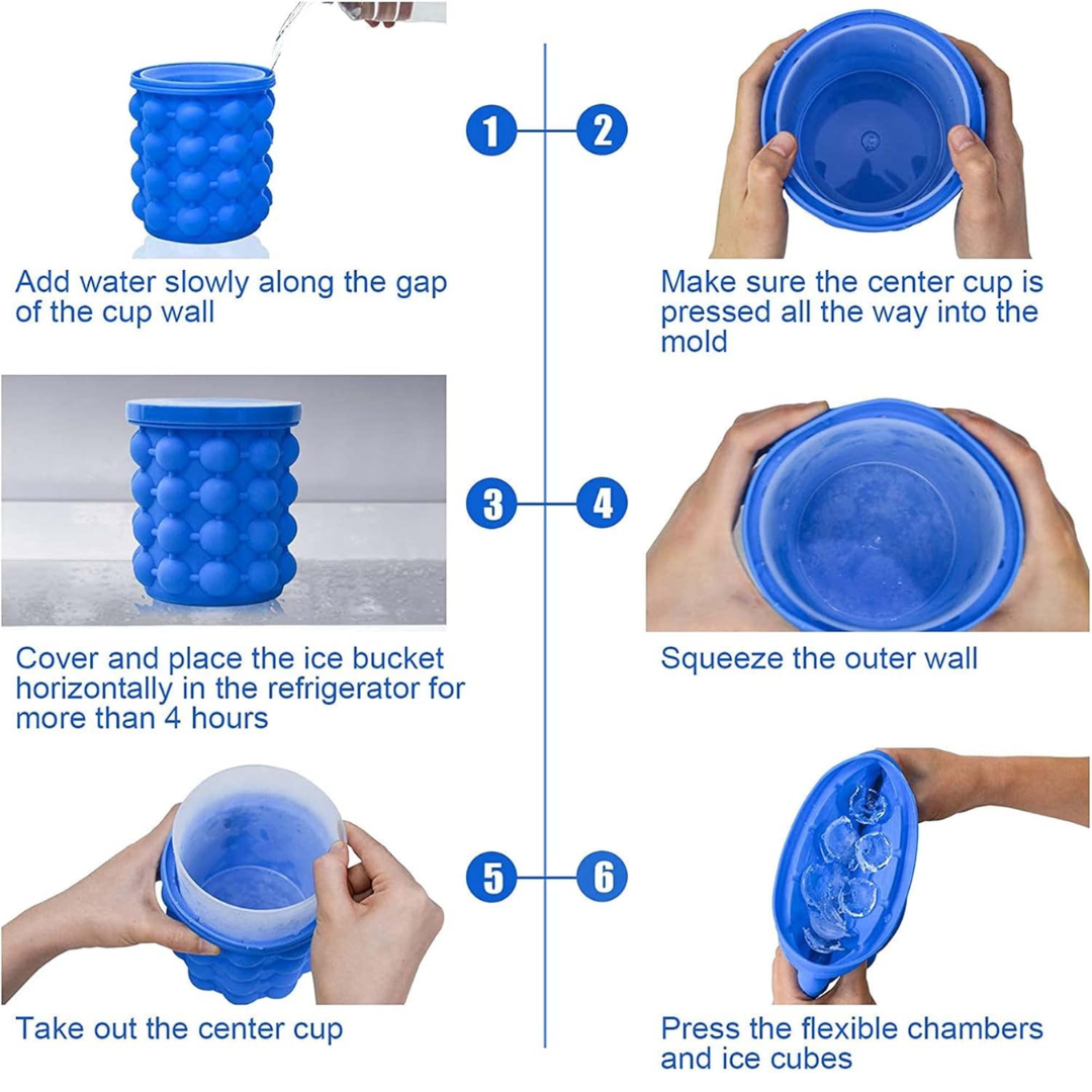 2 en 1 Molde de Silicona | Capacidad para 120 Cubitos de Hielo
