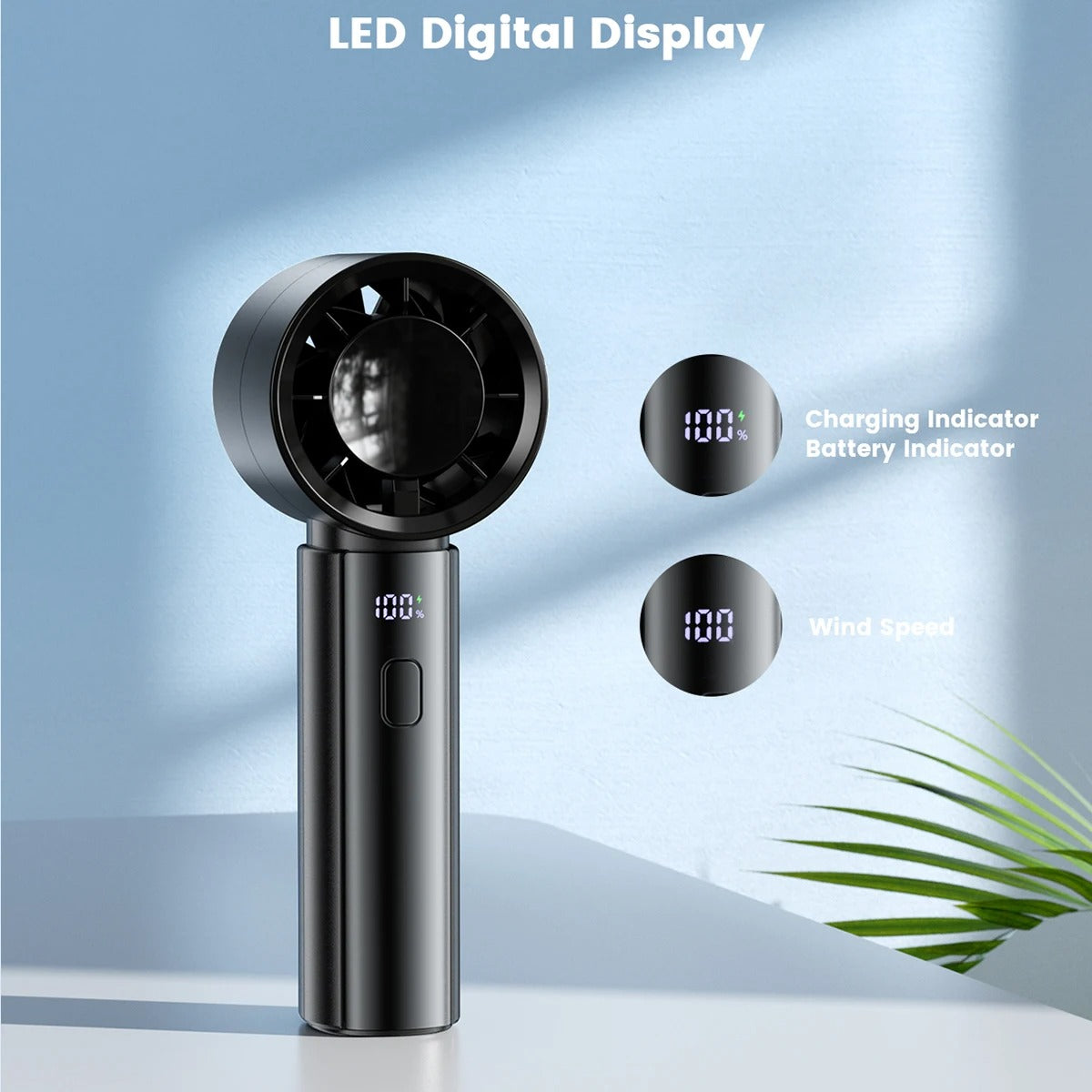 3-in-1 Mini ventilador con pantalla digital